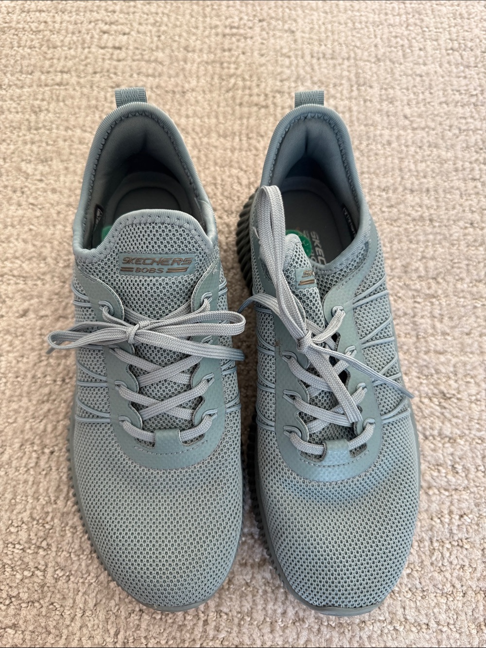 Skechers Women's Sage Green Mesh Lace-Up Athletic Sneakers